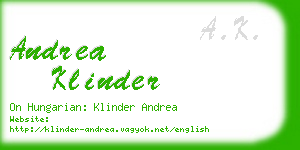 andrea klinder business card